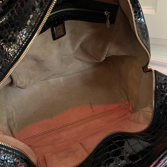 Authentic MCM Checkered Patent Leather Shoulder Bag - Picture 8 of 13